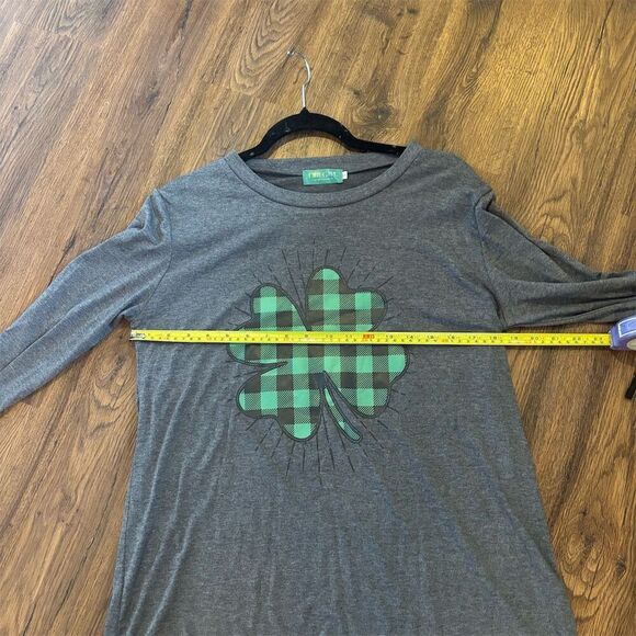 For Girls and Perfect life Girls Long Sleeve Gray Plaid Size L St. Patrick's Day - Picture 5 of 7